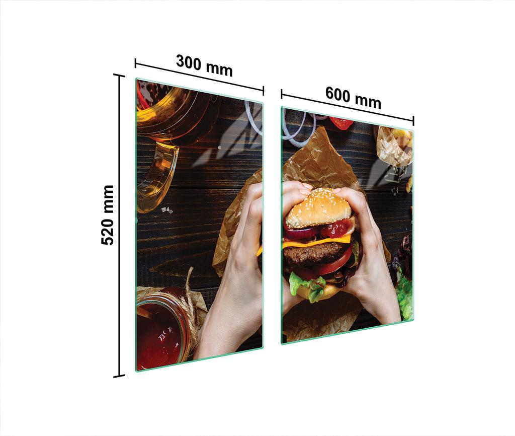 SZKLANA PŁYTA OCHRONNA NA KUCHENKĘ 90x52 HAMBURGER