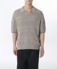 MUSINSA STANDARD Multi-Crochet Slit Neck Knitted Polo Shirt [Light Warm Grey]