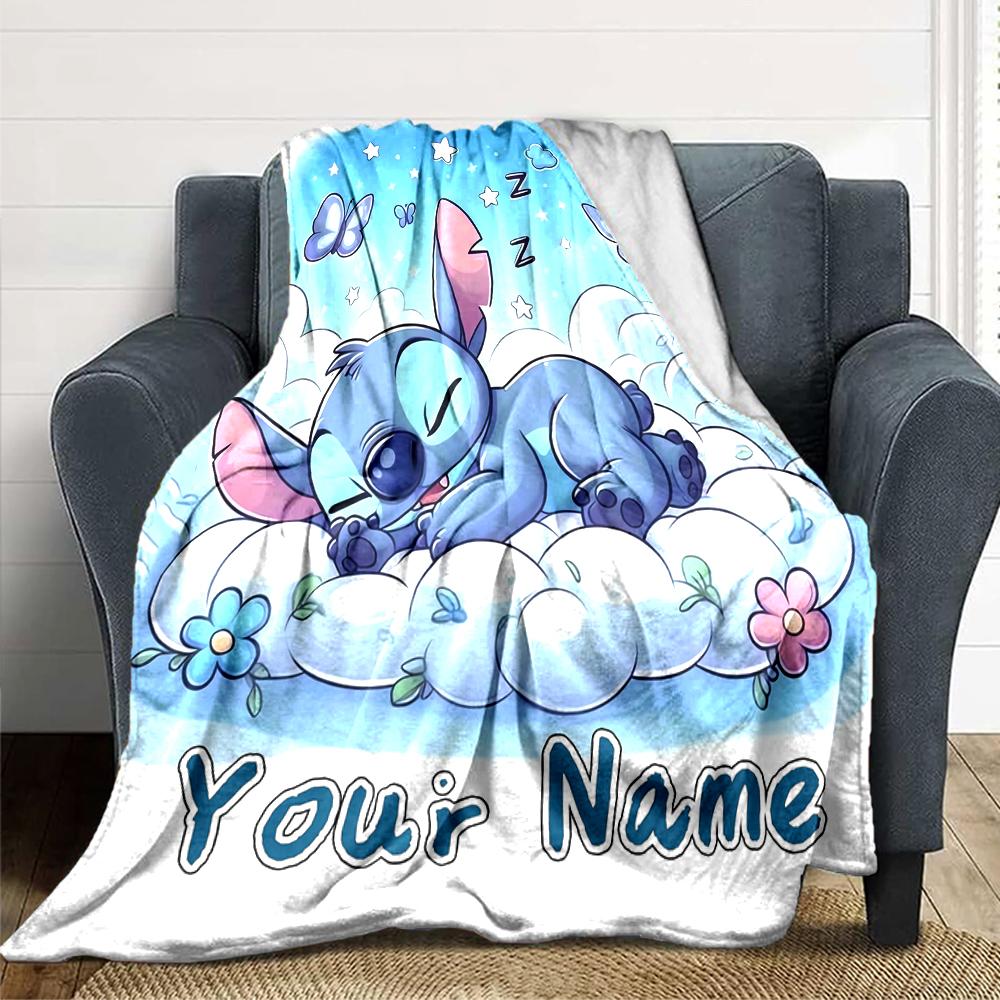 Custom Name Lilo Stitch Dreamscape blanket for Couch & Bed, Plush Cozy Fuzzy Blanket Super Soft & Warm Blankets for Fall and Winter. 0908408