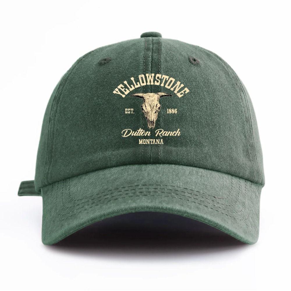 Bull Skull Western Cowboy Baseball Hats Cotton Distressed Dad Hat Outdoor Sun Hat  for Men Women