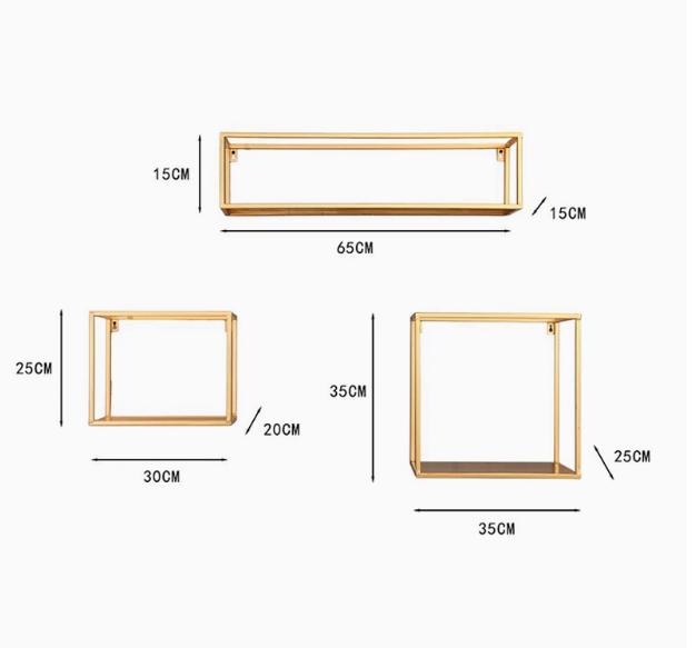 Gold Storage Racks Hanging Decor Storage Box Flower Pot House Storage Rack Wall Book Figurines Display Crafts Shelves shelf