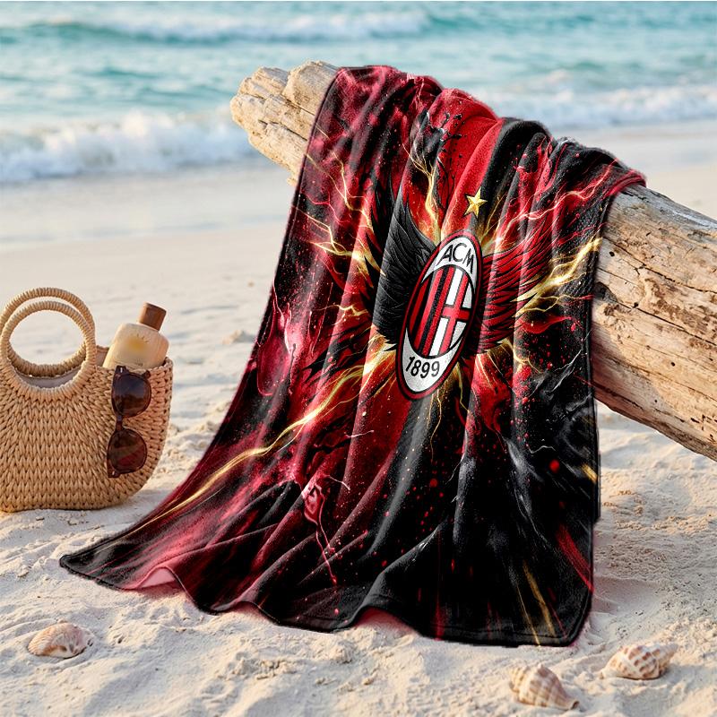 AC Mailand Print Mikrofaser Strandtuch Schnelltrocknend Saugfähig Großes Handtuch für Strand Schwimmen Reisen