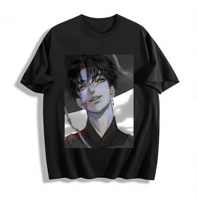 Jujutsu Kaisen Fushiguro Megumi Domain Expansion Print T-shirt Unisex Anime Streetwear Top Pure Cotton T-shirt