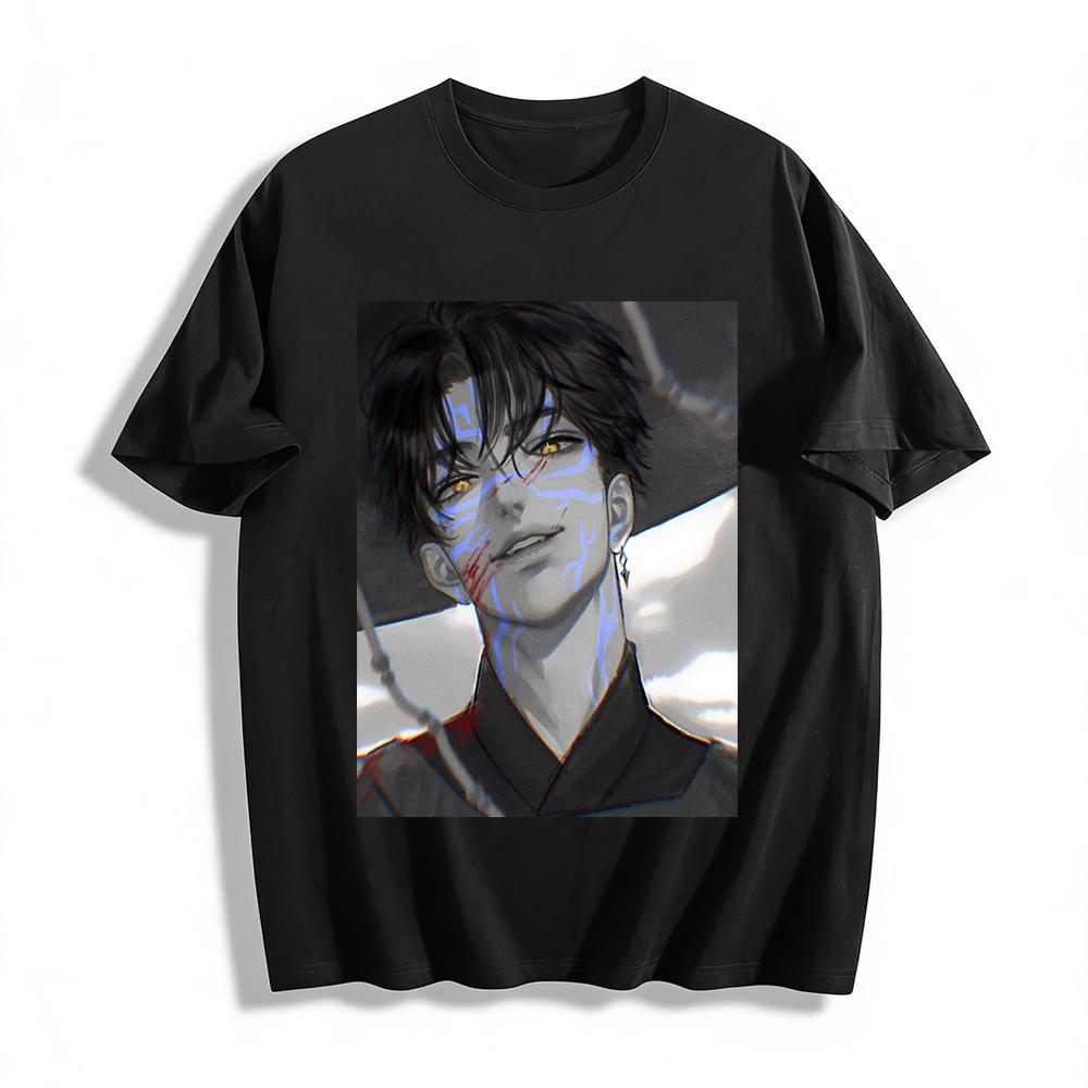 Jujutsu Kaisen Fushiguro Megumi Domain Expansion Print T-shirt Unisex Anime Streetwear Top Pure cotton T-shirt