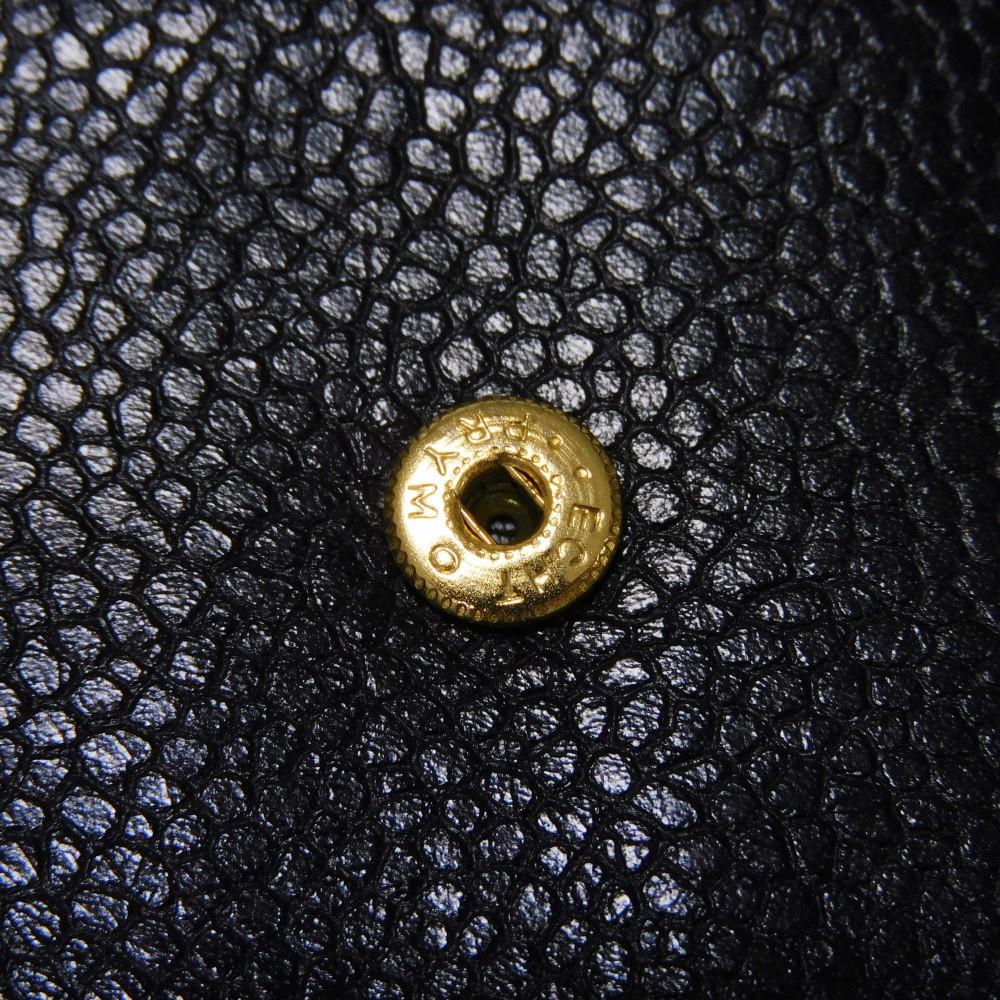 Used 10097 Compact Flap Wallet 7943 COCO Mark CC Mark 3rd Series Vintage Deca Coco Caviar Skin Black Unisex from Japan