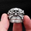 Punk Vintage Stainless Steel Pirate Skull Ring For Men Biker Hip Hop Jewelry Gift High Quality Fashion Accessories
