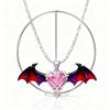 Jeu Genshin Impact Durin Collier Cosplay Ailes de Dragon Pendentif Cœur Chaîne de Clavicule Unisexe Accessoires de Bijoux pour Couple