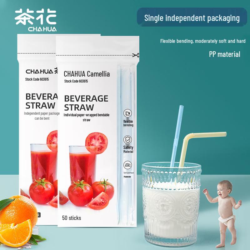 CHAHUA Food-Grade Disposable Bendable Straws