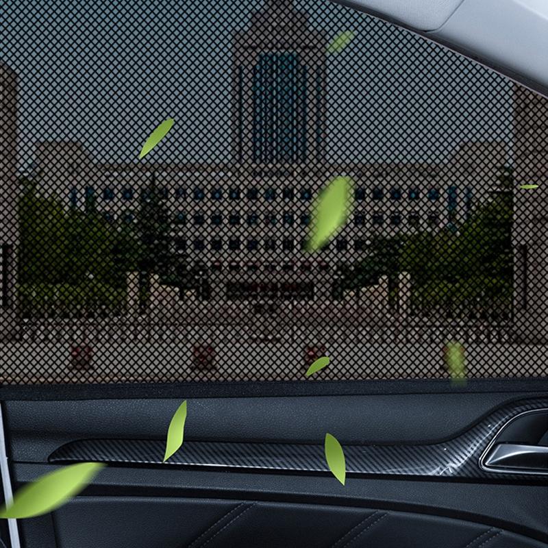 4-Piece Car Side Window Shade UV & Insect Resistant Universal Mosquito Net Breathable Mesh for Privacy Shades Screen Visor Cover
