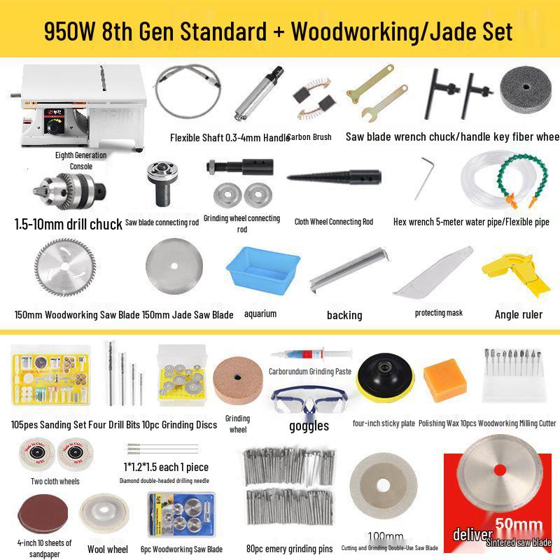 Multi-Functional Electric Bench Grinder: Jade, Woodworking Polisher, Engraver, Cutter, Drill.
