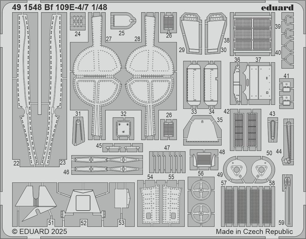 Eduard Big Ed Parts Set Plastic Model Kit Parts EDUBIG49467 1/48 Bf109E-4/7 (for Tamiya) (Airplane)