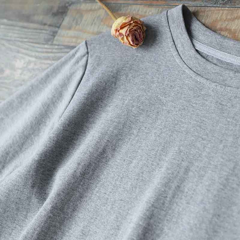 Cotton T-shirt Women's Round Neck All-match Fashion Casual Large Size Loose Three-quarter Sleeve Bottoming Shirt