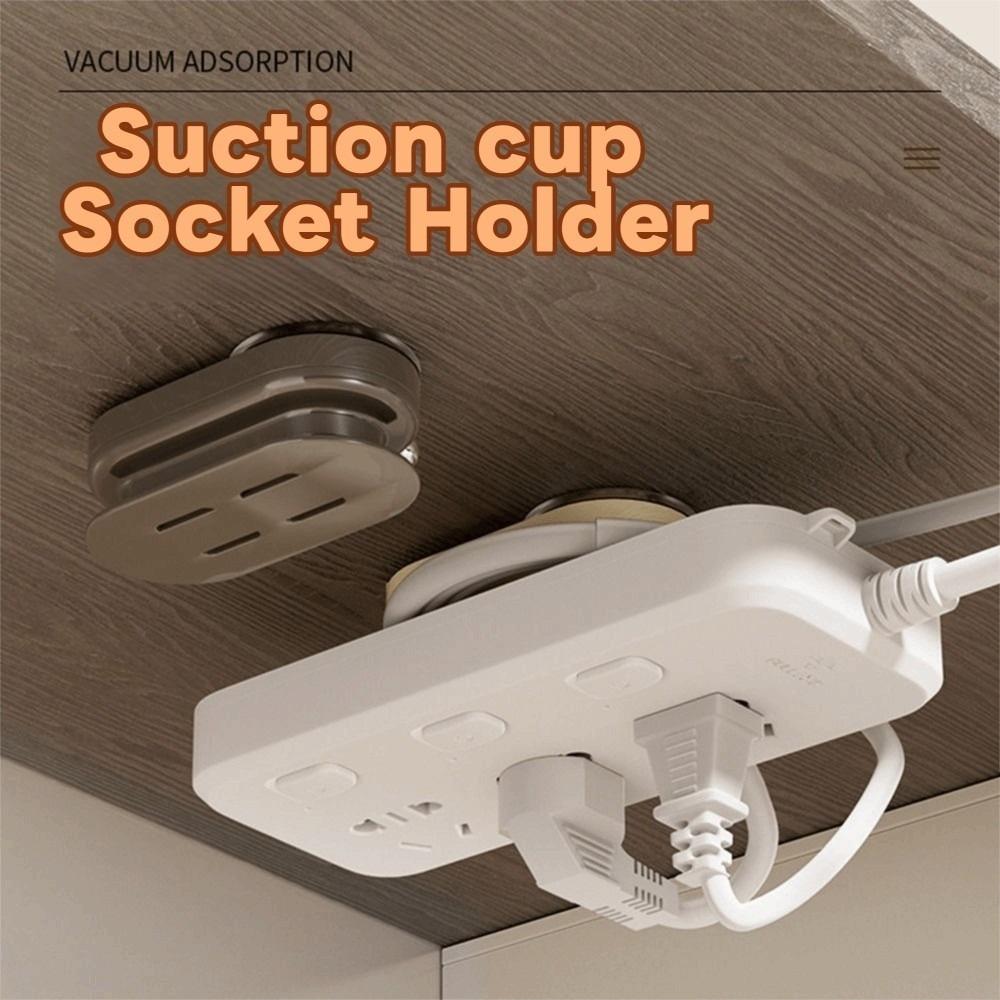 Large Load Bearing Suction Cup Wall Socket Holder Removable Cable Management Wall Mounted