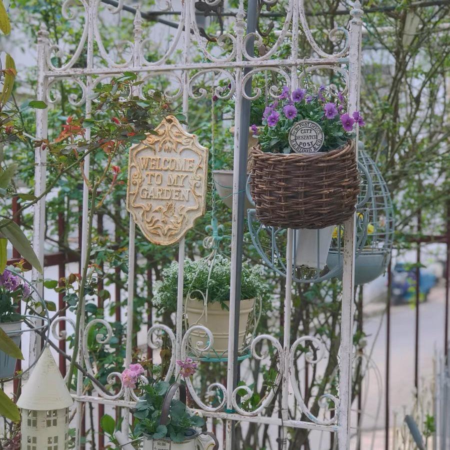 Vintage Gesmeed IJzeren Speer Trellis voor Clematis en Rozen - Buiten Tuindecoratie