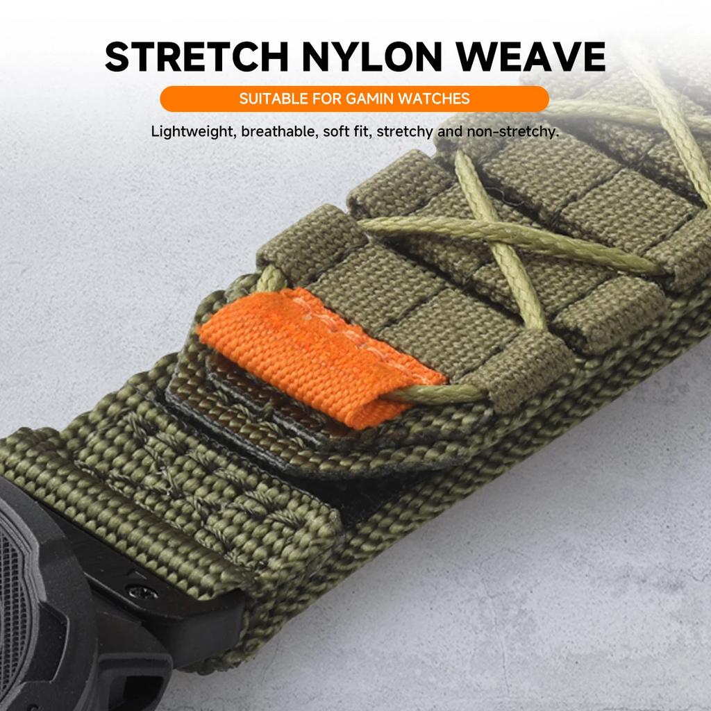 22mm 26mm Nylon Strap For Garmin Fenix 8 E 5 5X 6X 6 7 7X Pro/TACTIX/Mk2 Mk2i G1/Enduro 2 3 Sport Bracelet Quick Fit Watchband