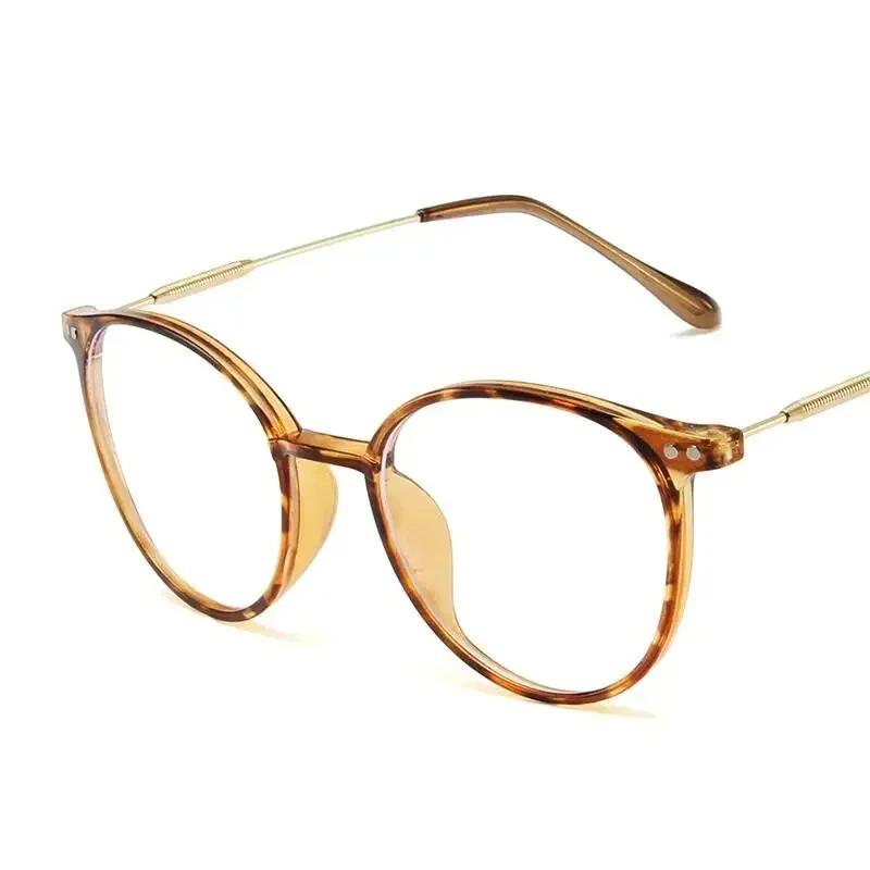 Fashion Anti-blue Light Round Reading Glasses Vintage Women Eyeglasses Retro Ultralight HD Eye Protection Presbyopia Glasses