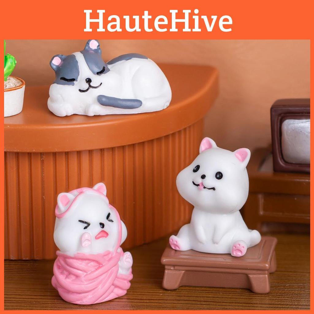 Cute Cartoon Resin Cat Statues For Office Desk Resin Craft Decorations