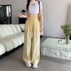 Women's High Waist Wide Leg Pants Straight Leg Trousers Minimalist Summer Gingham Dot Print Drawstring Dopamine Casual Bottoms