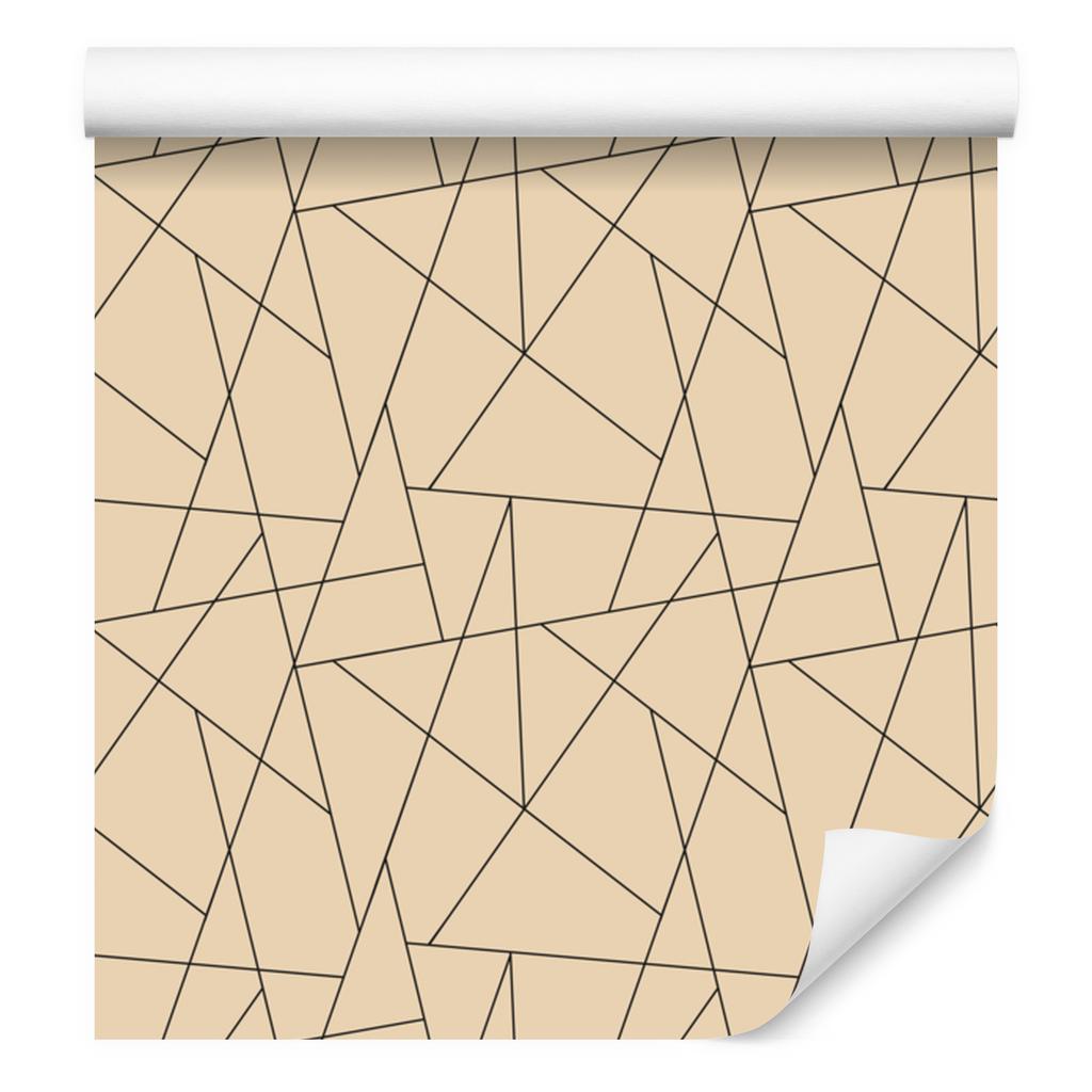 Geometric Pattern Wallpaper Cream and Beige for Living Room and Bedroom 50x1000
