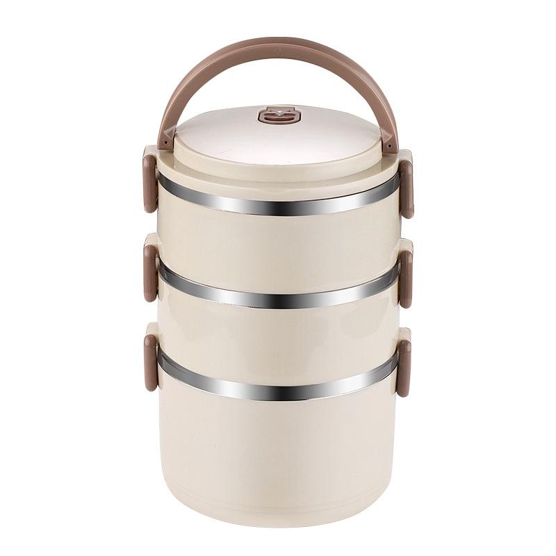 

1 шт. Ланч-бокс из нержавеющей стали с термоизоляцией, Большой вместимости для студентов и офисных работников, Портативный и переносной Bx, Простой ланч-бокс с сеткой