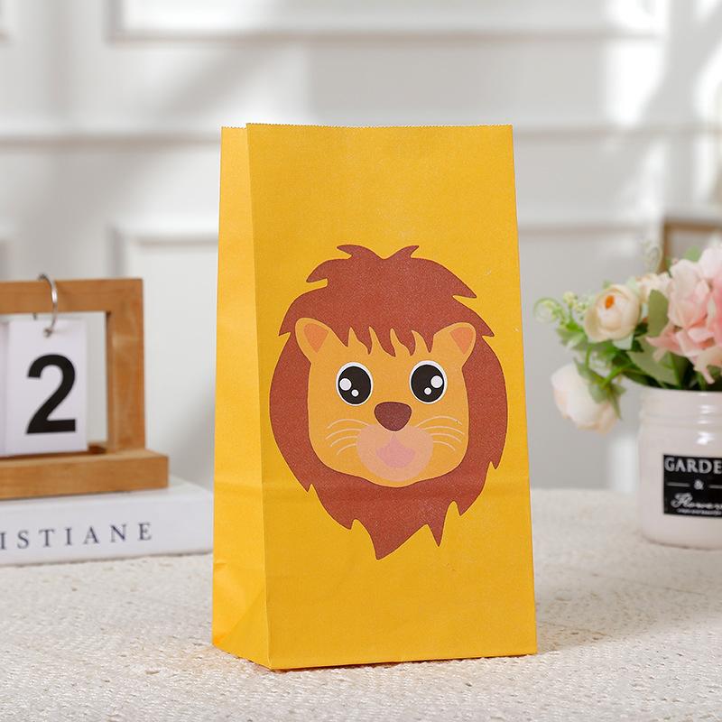 StoBag animal theme gift wrapping bags for sweets party favor bags for kids birthday bread packaging reusable treat bag