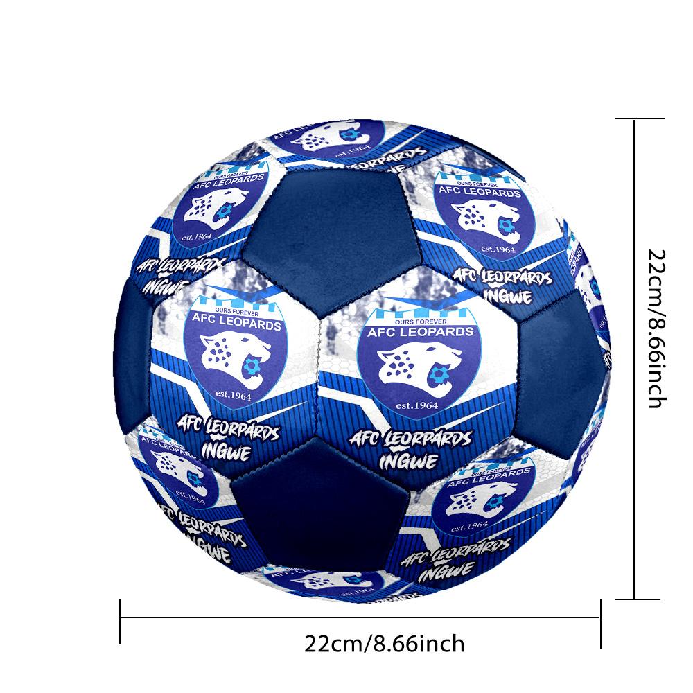 AFC Leopards Indoor Soccer Ball Colorful All Ages Size 5 Machine Stitched PVC Competition Ready Durable High-Bounce