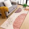 Cottage Style Square Floral Panel Floor Runner Mat  Soft Pastel Antique Flower Art Decor Rug for Indoor Home Corridor