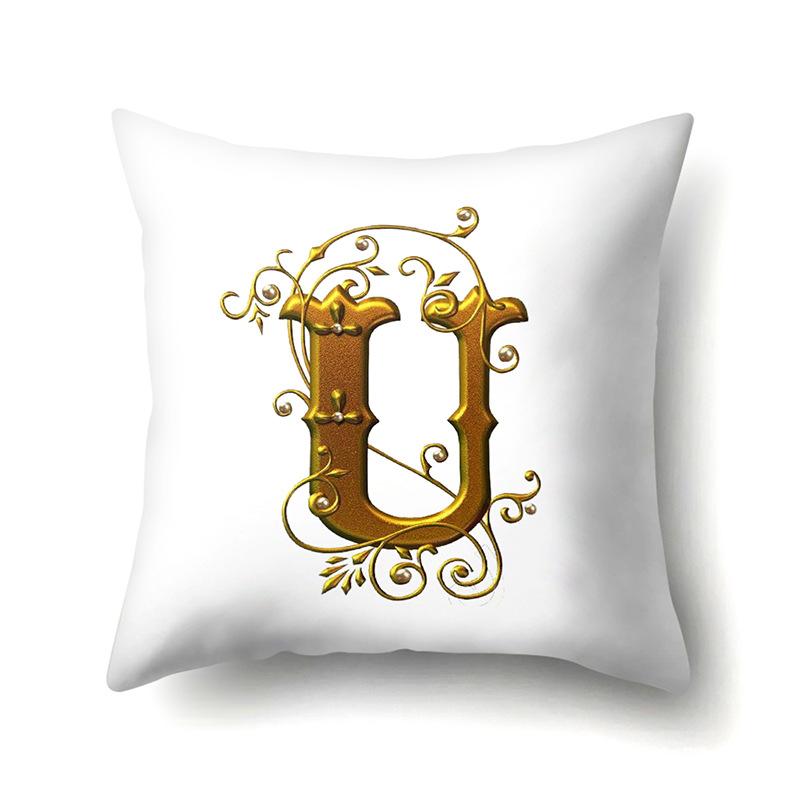 Polyester Pillow Case Car Decoration Home 26 English Letters Printed Car Waist Cushion Pillow Case