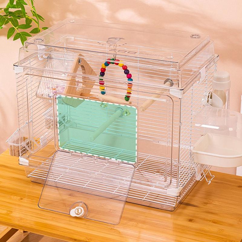 Transparent Bird Cage Easy Interaction Parrot Cage Household Large Space Ornamental Cage Large Villa Bird House Viewing Nest