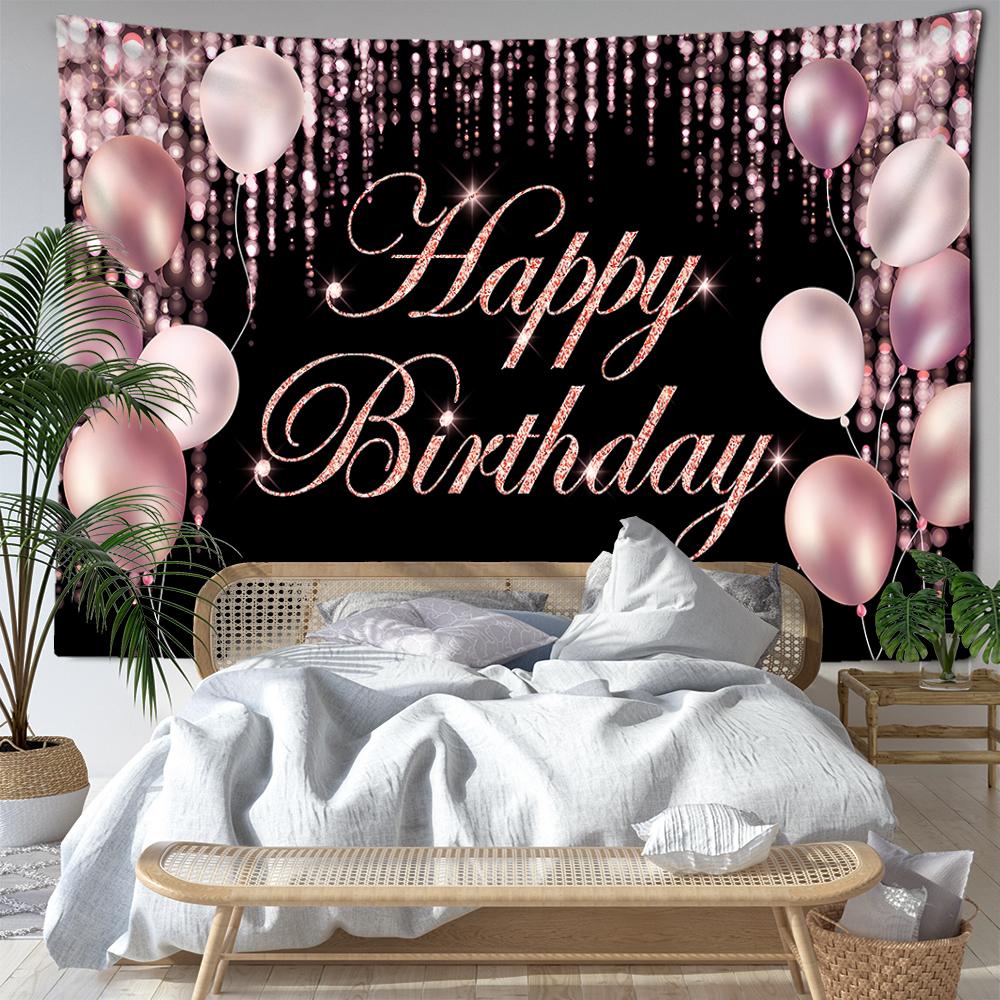 Happy Birthday Poster Tapestry Wall Hanging Mysterious Hippie Art Tapitz Festival Bedroom Living Room Home Decor