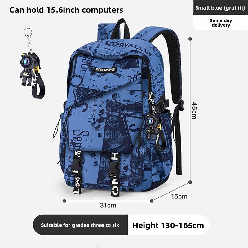 

Nylon School Backpack For Kids With Spacious Design And Curved Shoulder Straps For Students Style E