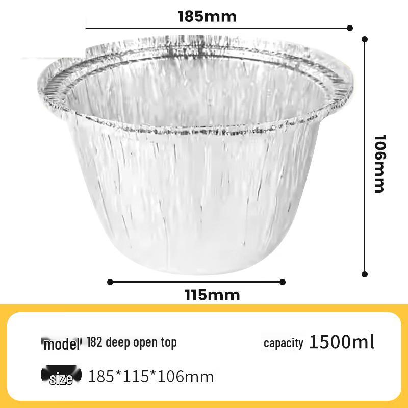 

ZISIZ Round Aluminum Foil Bowl with Plastic Lid