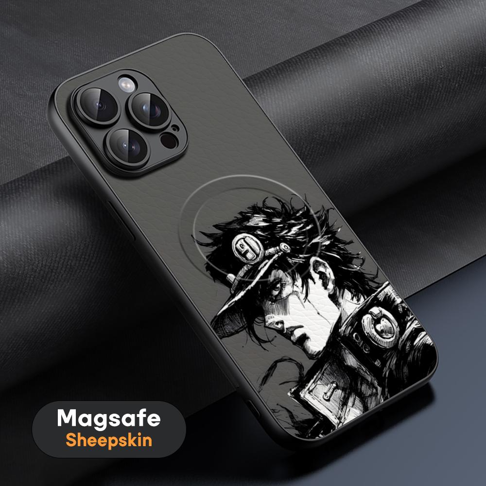 

Comics JoJo Bizarre Adventure Phone Case For iPhone 17 16 15 14 13 12 11 Plus Pro Max High-end Luxury Magsafe Sheepskin iPhone 14