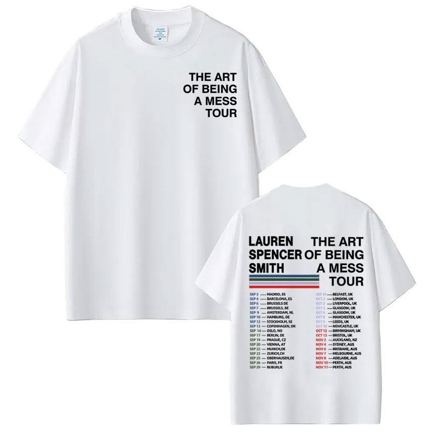 Lauren Spencer Smith The Art of Being A Mess Tour Vintage Tees Men Women Fashion Loose T-shirt Cotton Casual T-shirts Fan Gifts