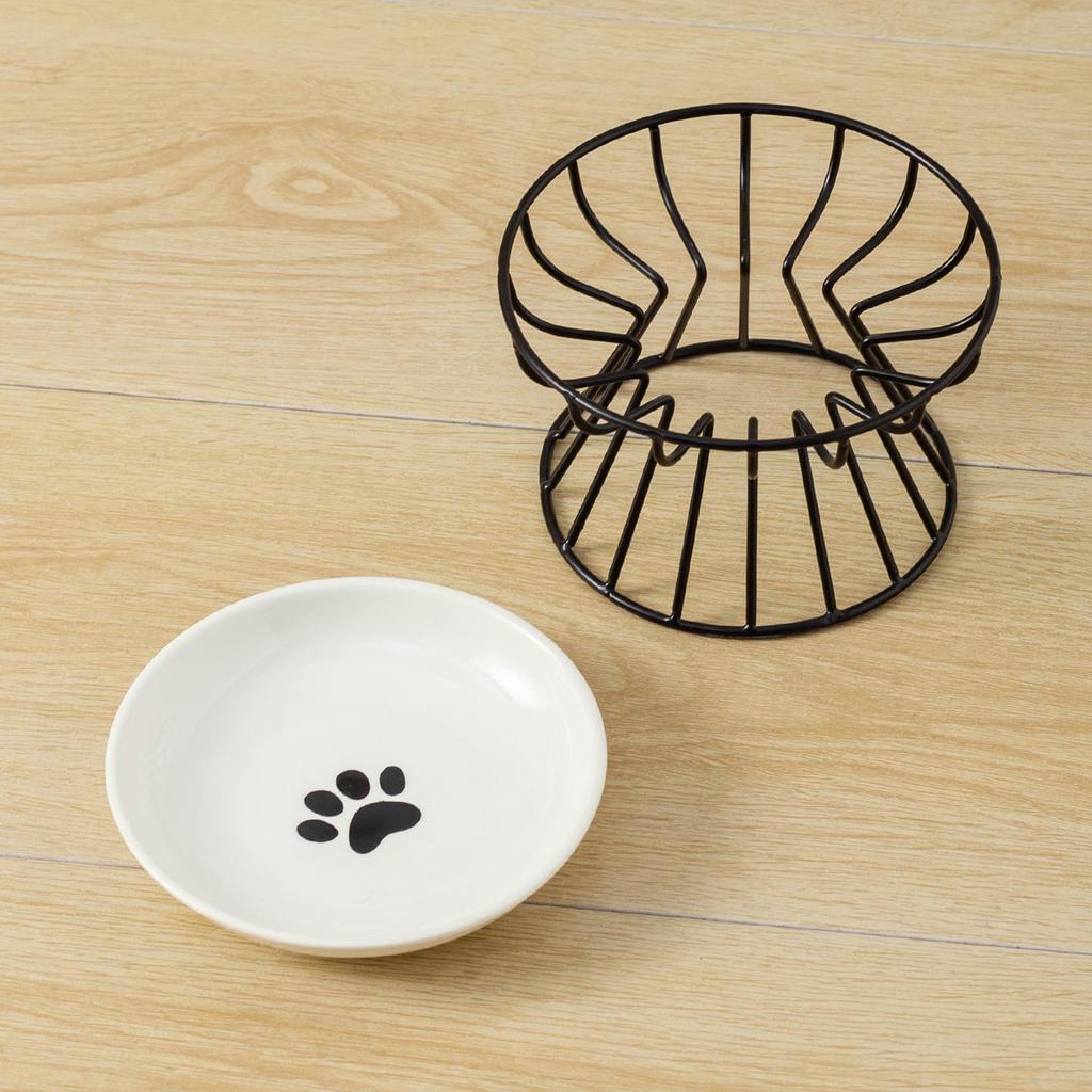 Sechs Zoll Keramik-Katzenpfoten-Knochenplatte mit Ständer - Kippsichere Futterschale für Katzen & Hunde