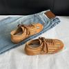 Sheepskin summer new mesh breathable soft sole versatile Forrest Gump shoes women's retro leather casual sports training shoes
