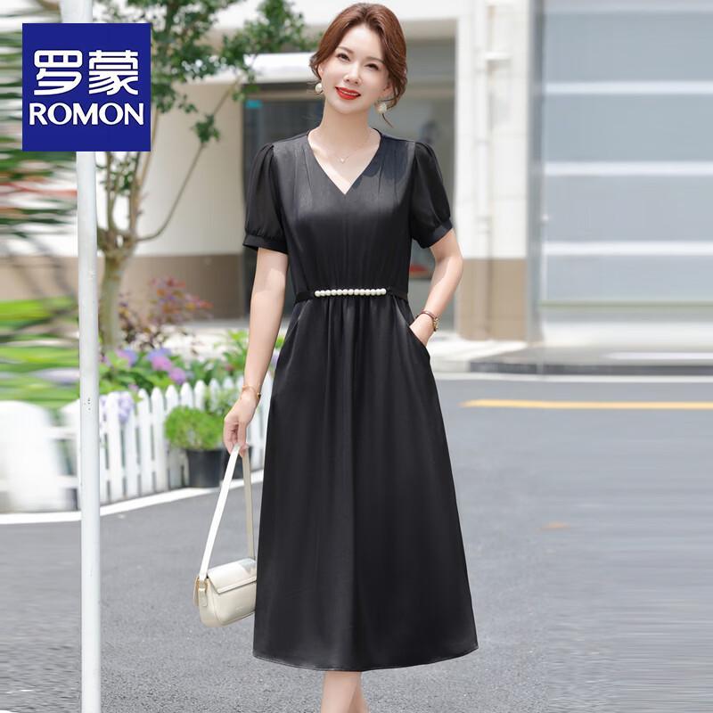 ROMON Elegant Mid-Length Summer Dress for Mid-Aged Women 2XL