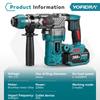 Yofidra 26MM Brushless Electric Hammer Impact Drill Multifunctional Cordless Screwdriver Rotary Tool For Makita 18V Battery
