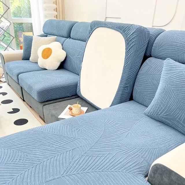 New Waterproof Jacquard Sofa Cover Solid Elastic Sofa Cushion Seat Cover Living Room L-Shaped Corner Couch Cover Pets Kids Home