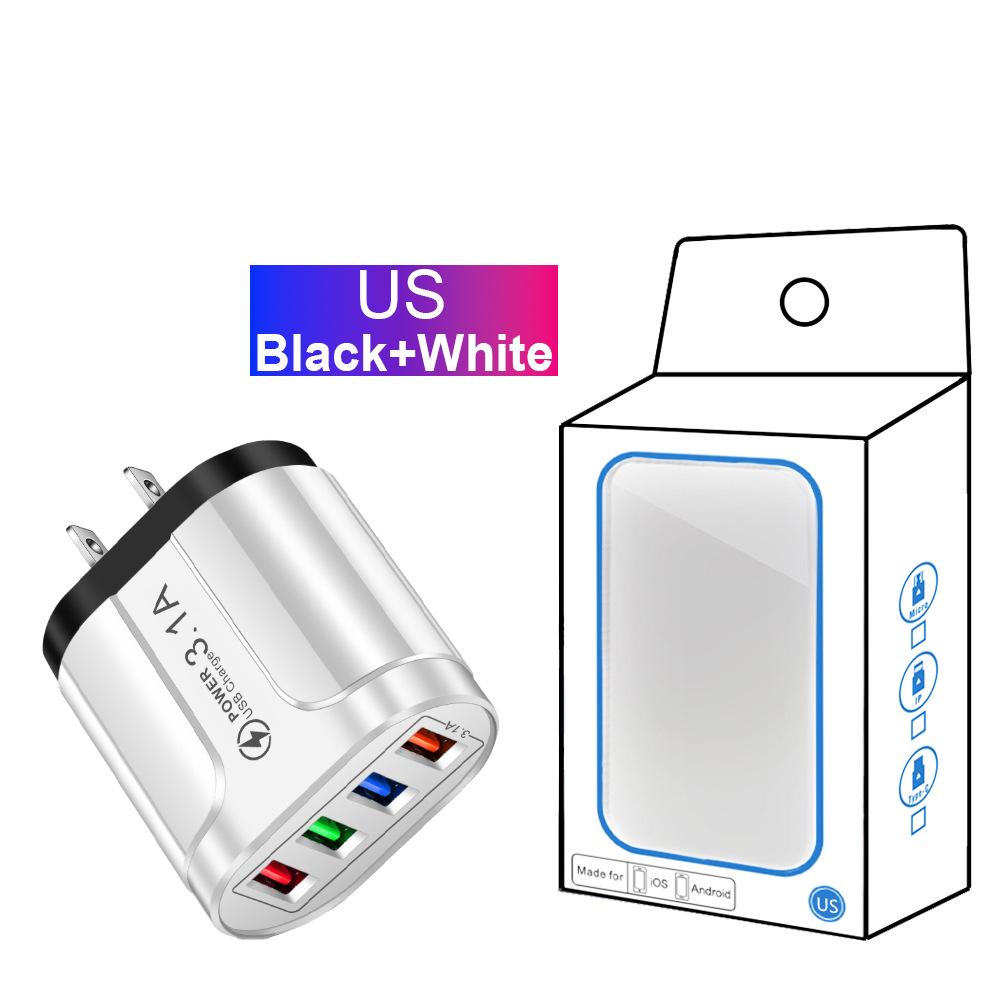 Multi-Port 5V/2.4A Butterfly Travel Charger with 4 USB Ports for EU, US, and UK
