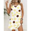 Robe d'été sans manches à col rond et imprimé pois pour femme, ample, douce et confortable, grande taille