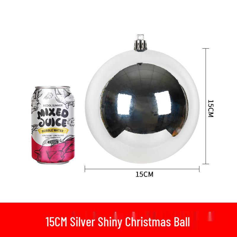 Silver Glitter Christmas Hanging Ornaments: Shiny Plastic Balls 6-30CM for Festive Decorations