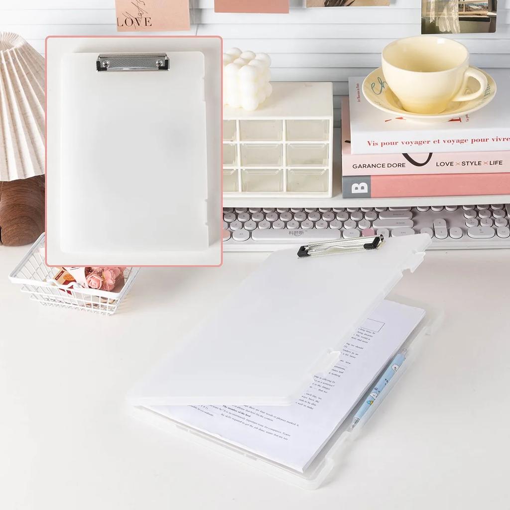 Folder A4 Double clip Writing Board Pad,Student Board Clip Exam Paper ClipStorage Box Learning Material Storage Artifac