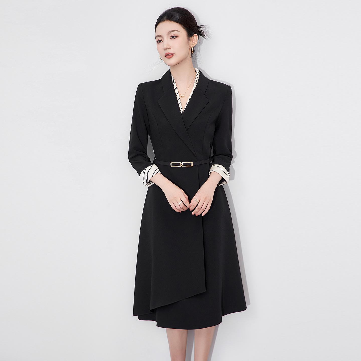

Intellectual Commuting Smart Formal Dress with Detachable Collar - Early Autumn Collection S чёрный