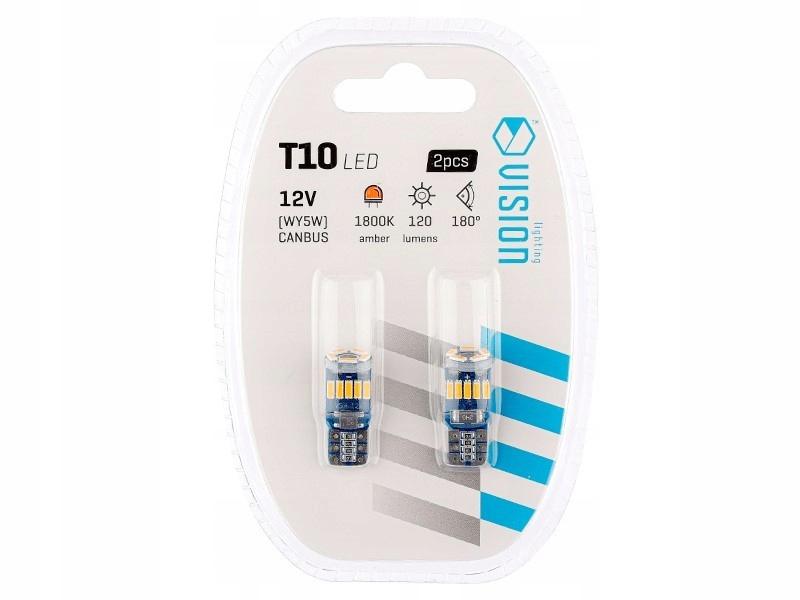 2X Żarówka Wy5W T10 Led Vision Pomarańczowa Nonpolar Canbus Amber