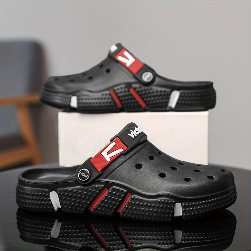 Men Casual Hole Shoes Summer Non Slip Beach Slippers Lightweight Breathable Sandals