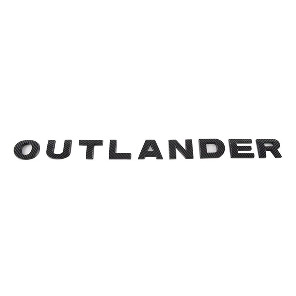 For Mitsubishi Outlander 2013-2021 2022 2023 2024 Car Front Hood 3D Sticker Auto Logo Letter Patch ABS Carbon Fiber with 3M Tape LK2