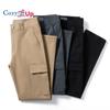 Cozy Up Men's Slim Fitting and Luxurious Small Straight Leg Workwear Pants, Fashionable and Versatile Elastic Casual Khaki Color Multi Pocket Pants