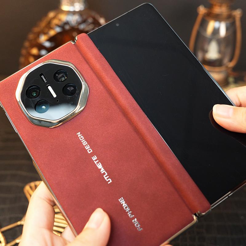 Applicable to Huawei MateX6 mobile phone case, silver edge sheepskin, double central axis X5/X3 seconds change XT all-inclusive anti-drop back cover