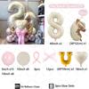53pcs Bow Horsehead Theme Balloon Cream White Number 1-9 Balloons for Children's Birthday Party Room Decoration Balloon Supplies
